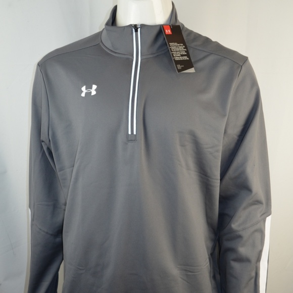 Under Armour Men/'s 2XL Quarter Zip Pullover Shirt Loose Fit Long Sleeve Black